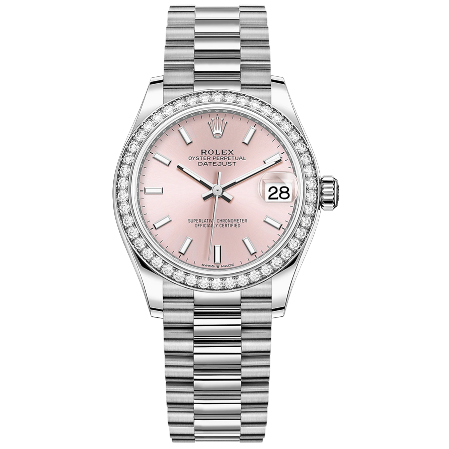 Rolex 1:1 Super Clone Datejust Pink Dial Diamond Bezel 31mm 278289RBR