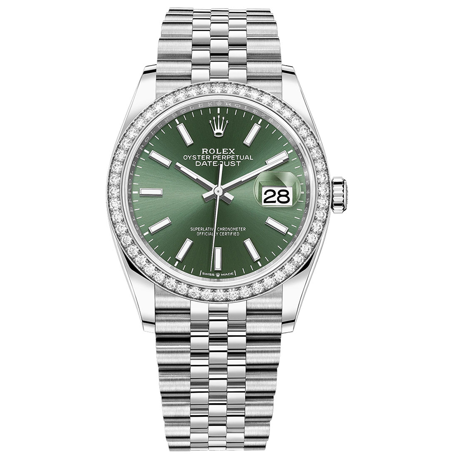 Rolex 1:1 Super Clone Datejust Mint Green Dial Diamond Bezel 36mm 126284RBR