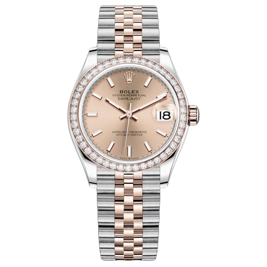 Rolex 1:1 Super Clone Datejust Rose Dial Diamond Bezel 31mm 278381RBR