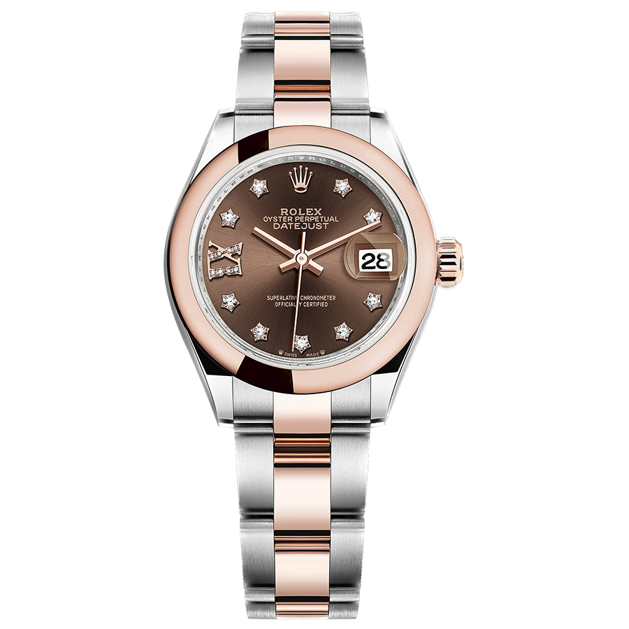 Rolex 1:1 Super Clone Lady-Datejust Chocolate Diamond Star Dial Domed Bezel 28mm 279161