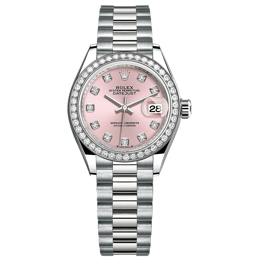 Rolex 1:1 Super Clone Lady-Datejust Pink Diamond Dial Diamond Bezel 28mm 279139RBR