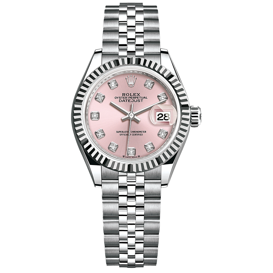 Rolex 1:1 Super Clone Lady-Datejust Pink Diamond Dial Fluted Bezel 28mm 279174