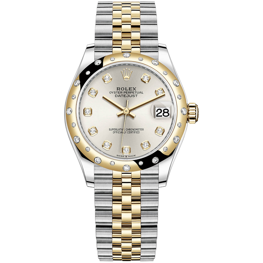 Rolex 1:1 Super Clone Datejust Silver Diamond Dial Diamond-Set Bezel 31mm 278343RBR