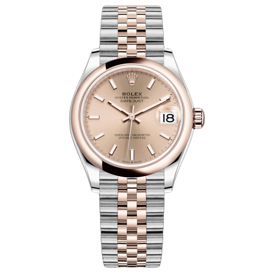 Rolex 1:1 Super Clone Datejust Rose Dial Domed Bezel 31mm 278241