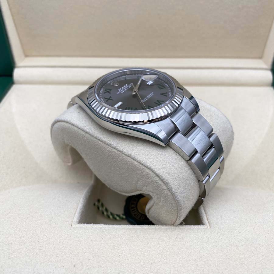 Rolex 1:1 Super Clone Datejust 41mm Slate Roman Numeral Dial Fluted Bezel 126334