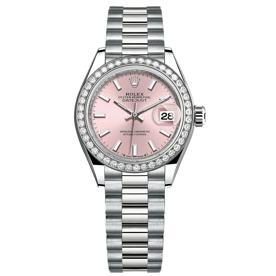 Rolex 1:1 Super Clone Lady-Datejust Pink Dial Diamond Bezel 28mm 279139RBR