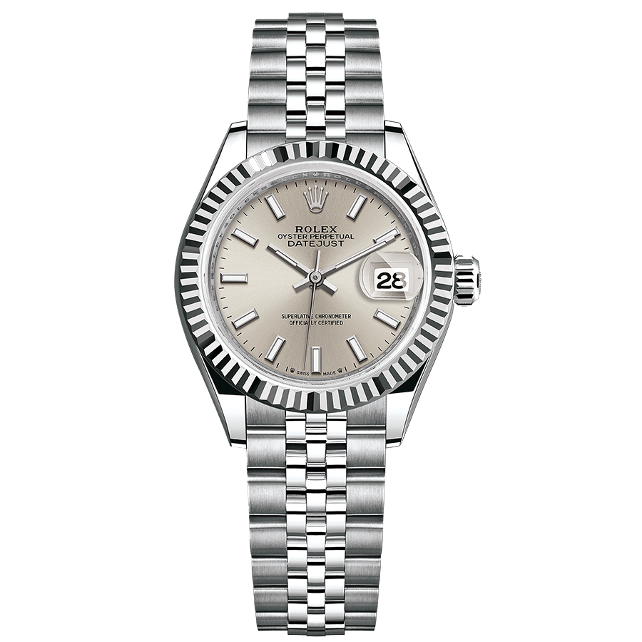 Rolex 1:1 Super Clone Lady-Datejust Silver Dial Fluted Bezel 28mm 279174