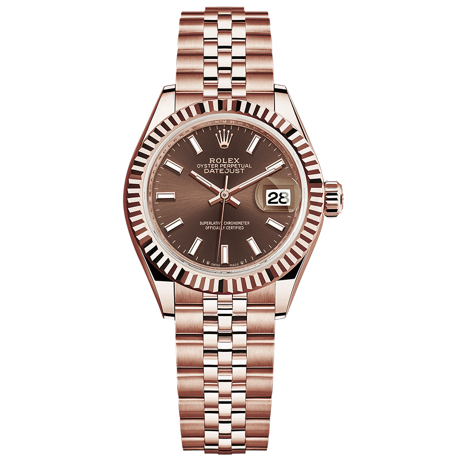 Rolex 1:1 Super Clone Lady-Datejust Chocolate Dial Fluted Bezel 28mm 279175