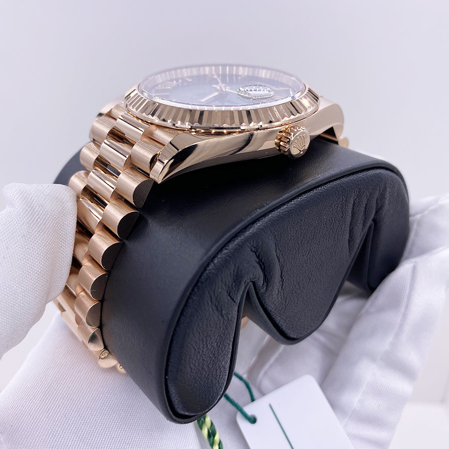 Rolex 1:1 Super Clone Day-Date 40 Presidential 228235 Fluted Bezel Olive Green Dial