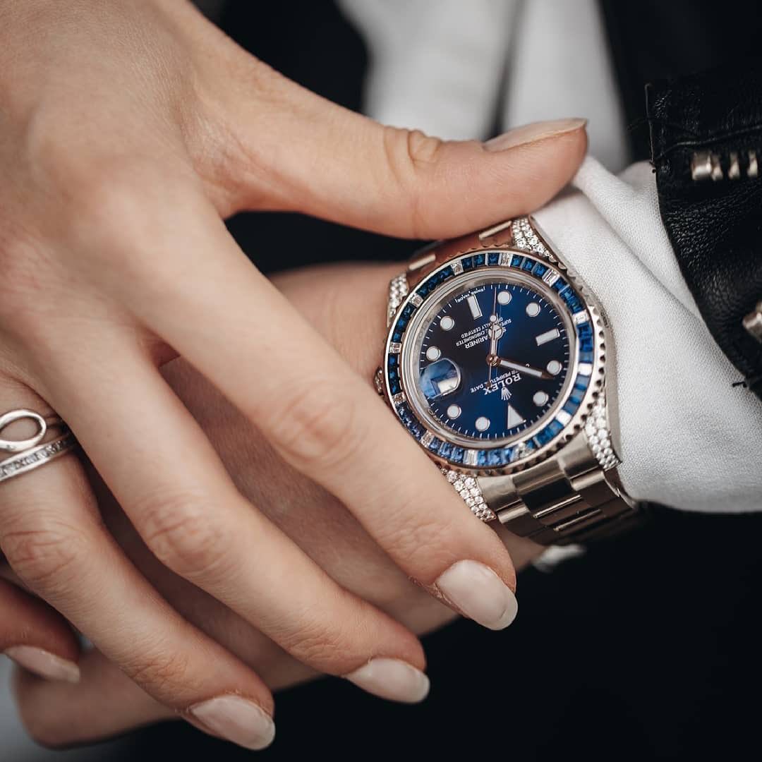 Rolex 1:1 Super Clone Submariner Date 116659 SABR 18K White Gold Diamonds Sapphires UNWORN