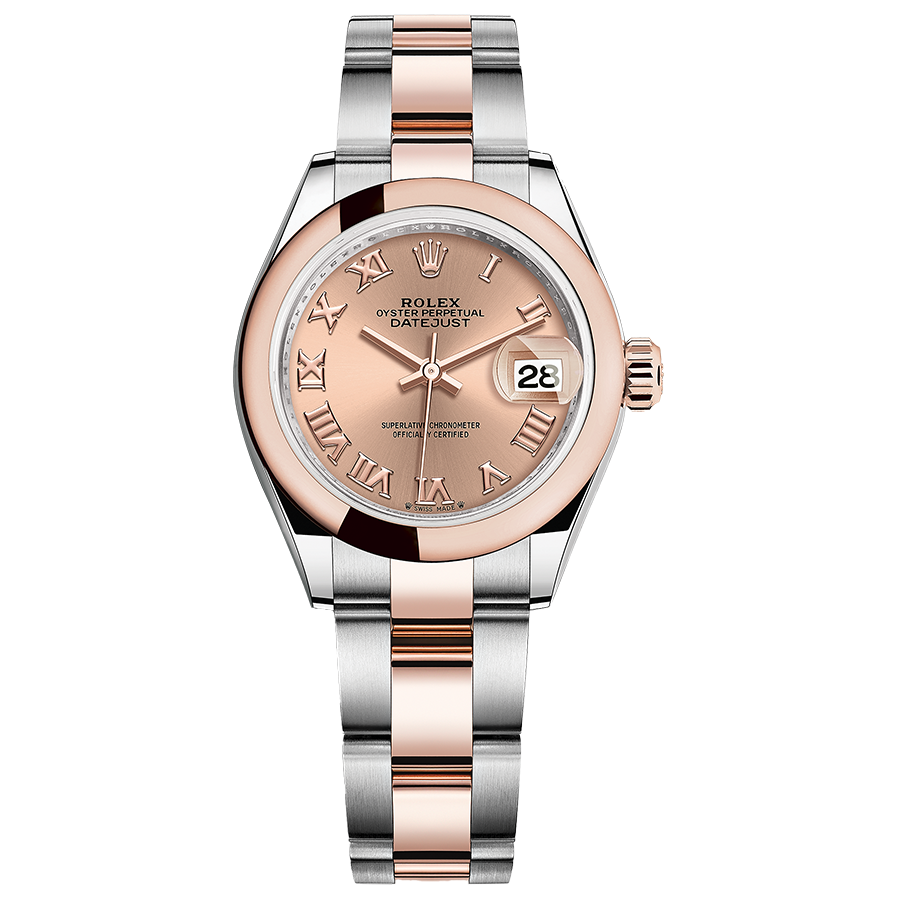 Rolex 1:1 Super Clone Lady-Datejust Rose Roman Numeral Dial Domed Bezel 28mm 279161