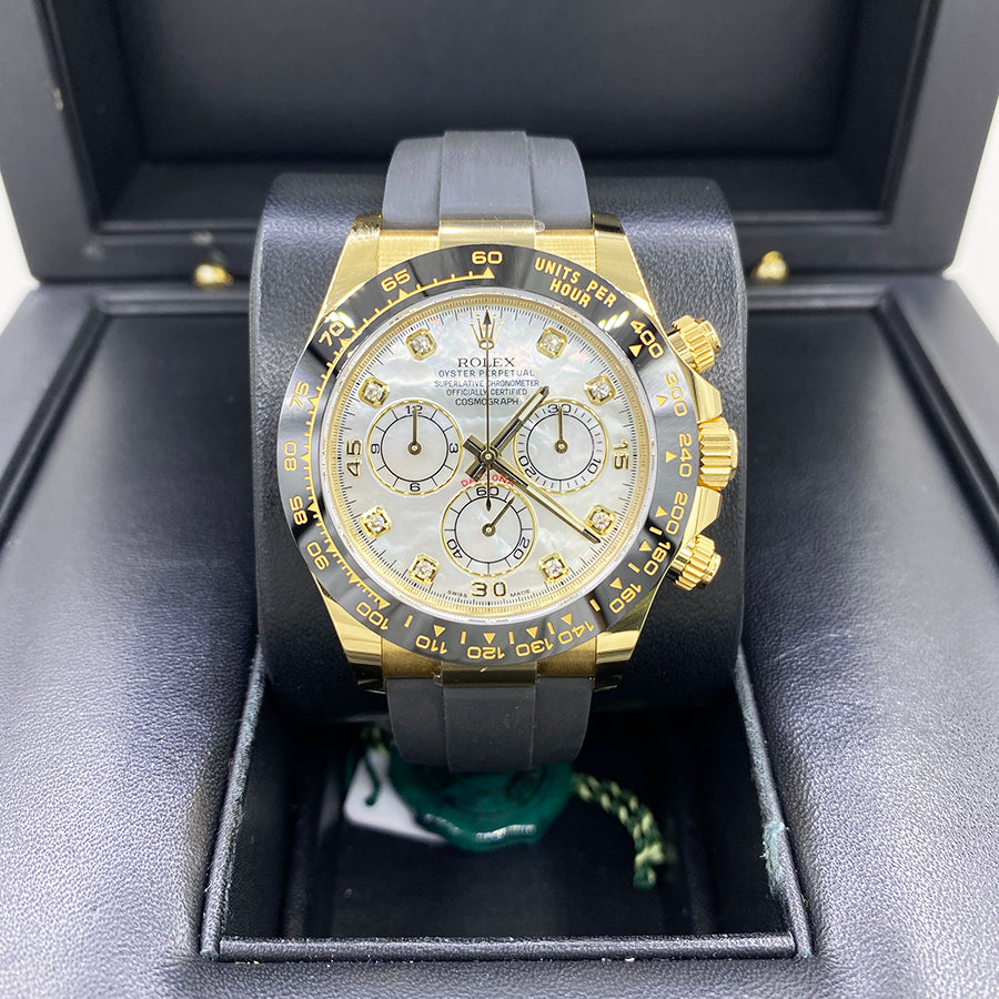 Rolex 1:1 Super Clone Daytona 40mm Oyster Flex 116518LN White Mother Of Pearl Diamond Dial