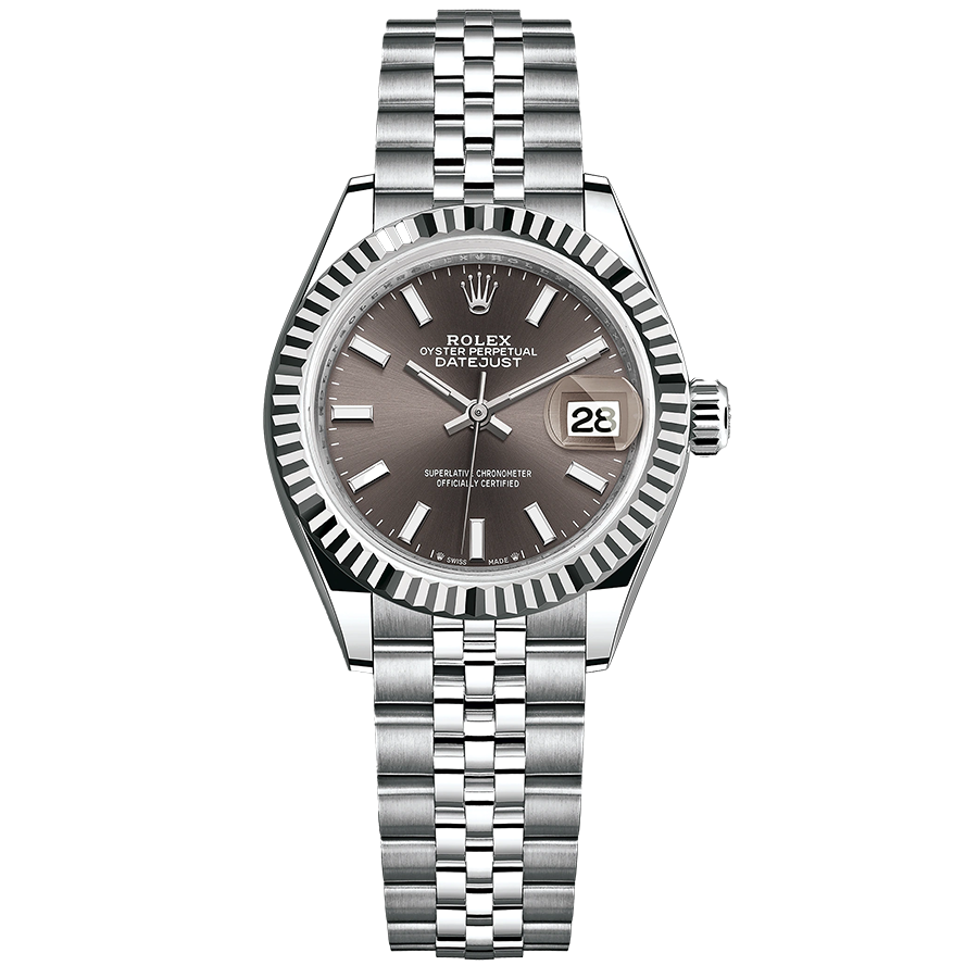 Rolex 1:1 Super Clone Lady-Datejust Dark Grey Dial Fluted Bezel 28mm 279174