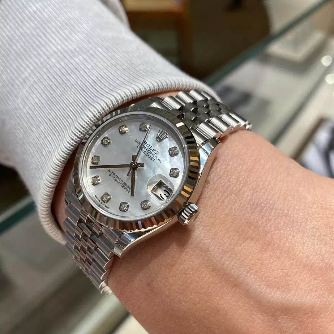 Rolex 1:1 Super Clone Lady Datejust Diamond Scale Multiple Dial Options 36mm