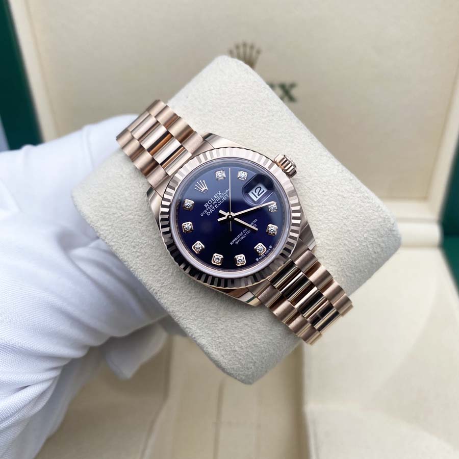 Rolex 1:1 Super Clone Lady-Datejust 28mm Purple Dial Rose Presidential 279175