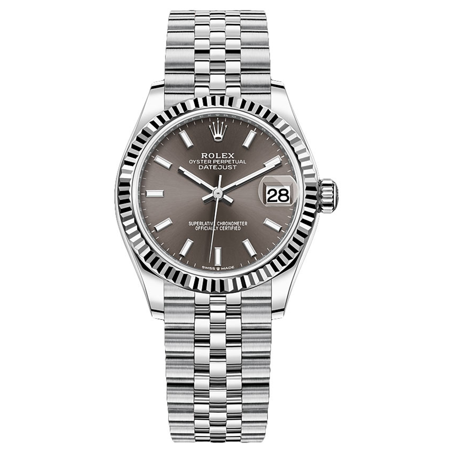 Rolex 1:1 Super Clone Datejust Dark Grey Dial Fluted Bezel 31mm 278274