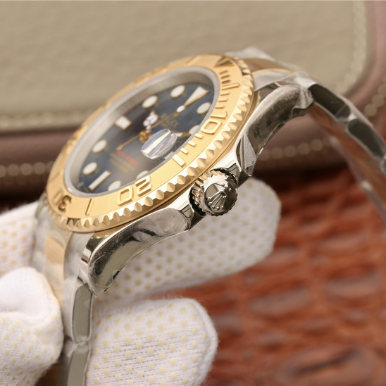 Rolex 1:1 Super Clone Yacht-Master 1 Goldmix ( Gold & Blue Dial ) Stainless Steel 40mm