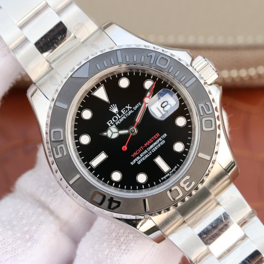 Rolex 1:1 Super Clone Yacht-Master 1 ( Black & Blue Dial ) Stainless Steel 40mm