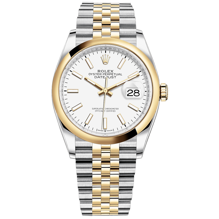 Rolex 1:1 Super Clone Datejust White Dial Domed Bezel 36mm 126203