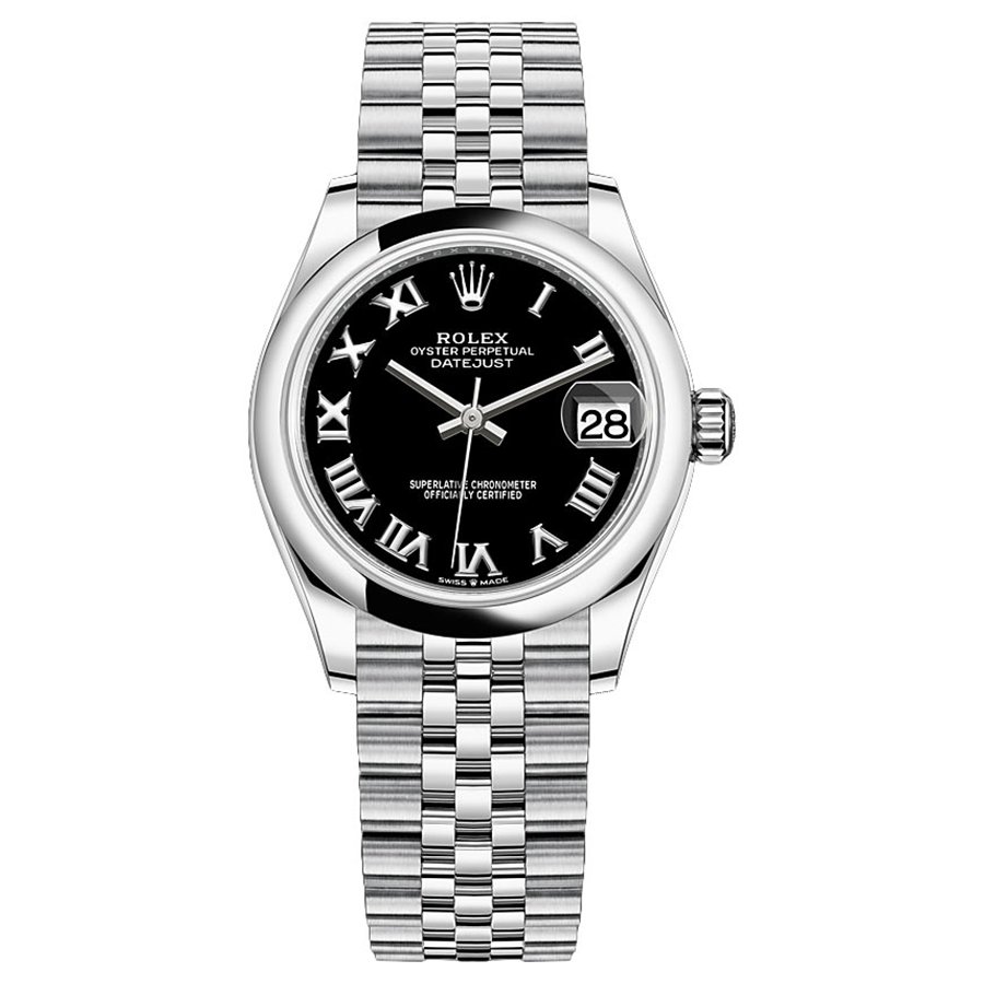 Rolex 1:1 Super Clone Datejust Black Roman Numeral Dial Domed Bezel 31mm 278240