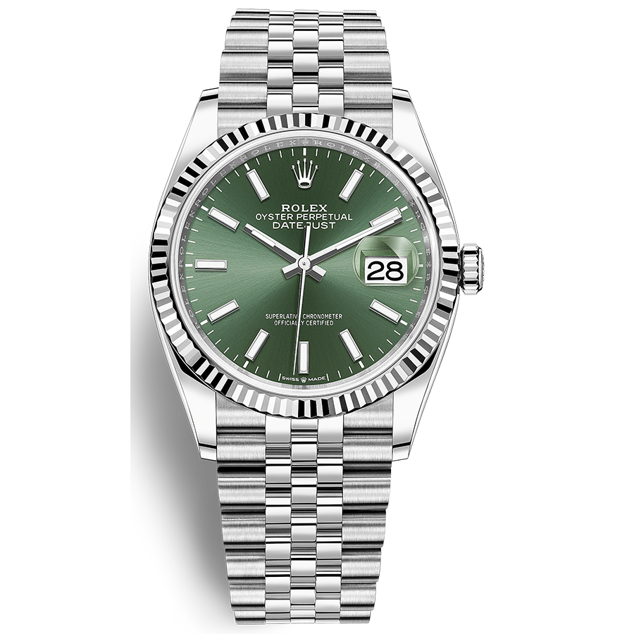 Rolex 1:1 Super Clone Datejust Mint Green Dial Fluted Bezel 36mm 126234
