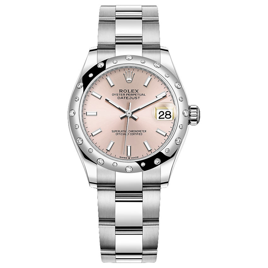 Rolex 1:1 Super Clone Datejust Pink Dial Diamond-Set Bezel 31mm 278344RBR
