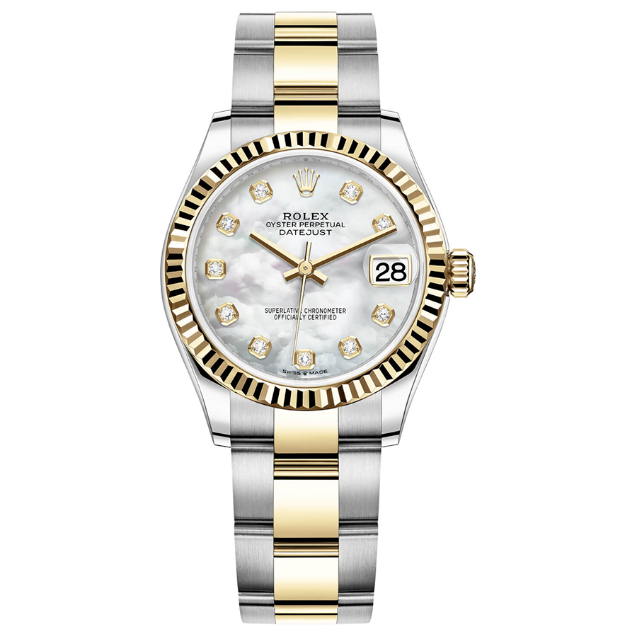 Rolex 1:1 Super Clone Datejust Mother Of Pearl Diamond Dial Fluted Bezel 31mm 278273