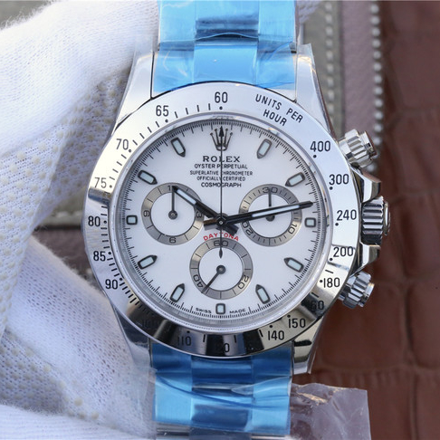 Rolex 1:1 Super Clone Daytona Pure Silver Multiple Dial Options 40mm