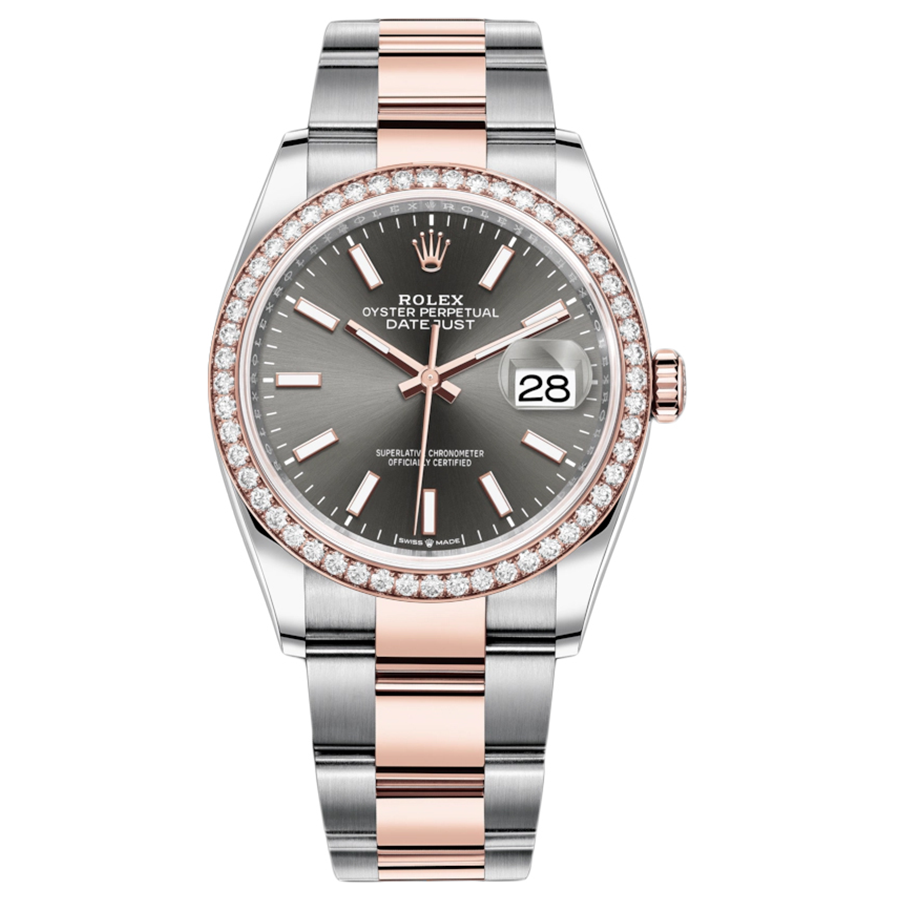 Rolex 1:1 Super Clone Datejust Slate Diamond Bezel 36mm 126281RBR