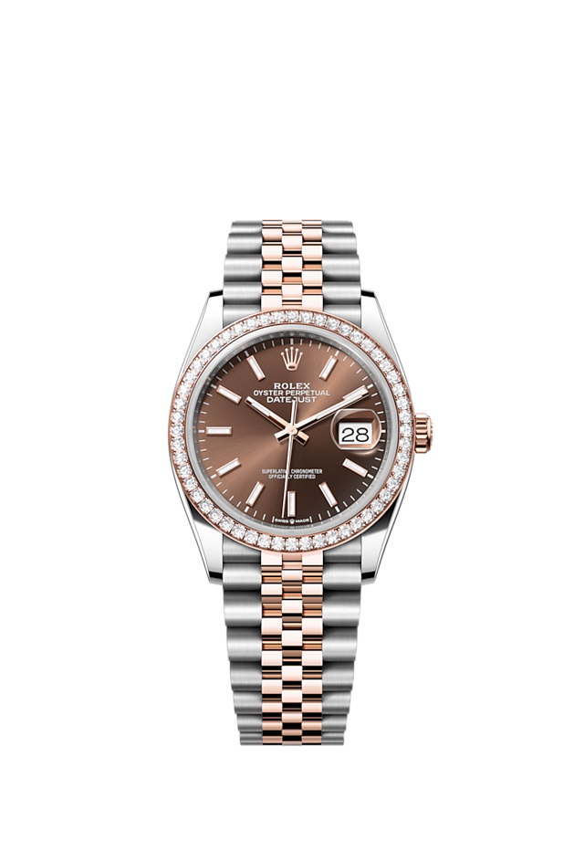 Rolex 1:1 Super Clone Day-Date Oyster, 36 mm, Oystersteel, Everose gold and diamonds m126281rbr-0031