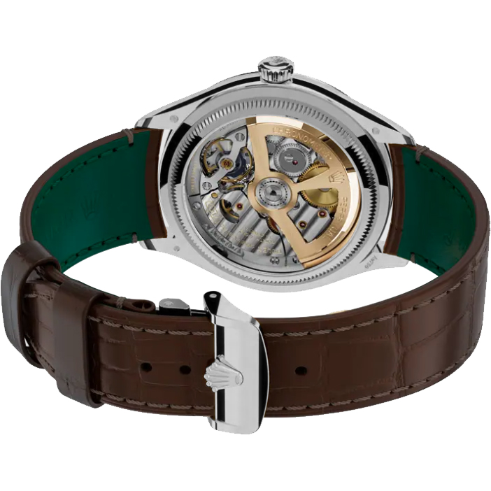 Rolex 1:1 Super Clone 1908 18k White Gold Leather Strap Men's Watch m52509 Series 39mm