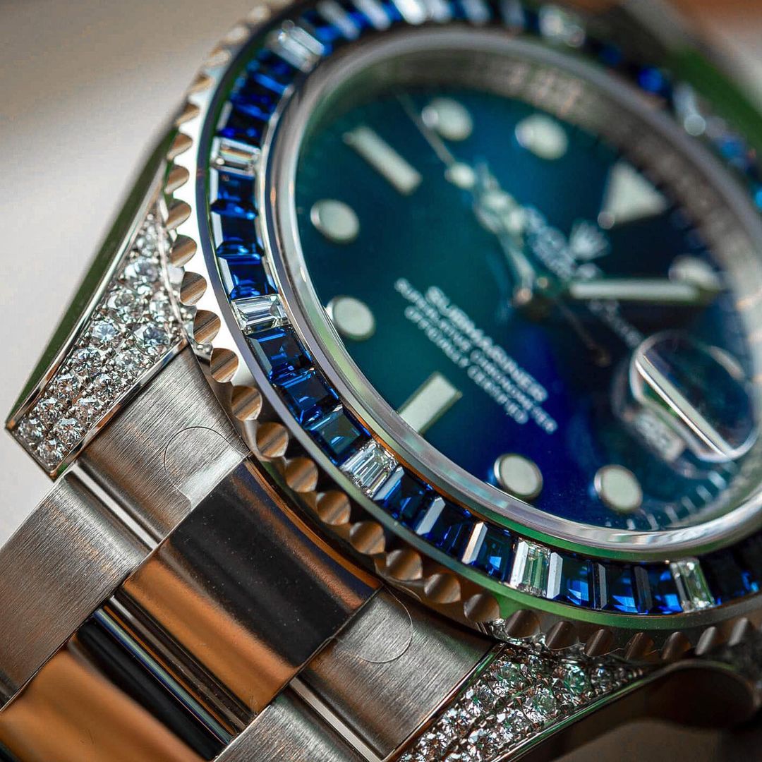 Rolex 1:1 Super Clone Submariner Date 116659 SABR 18K White Gold Diamonds Sapphires UNWORN