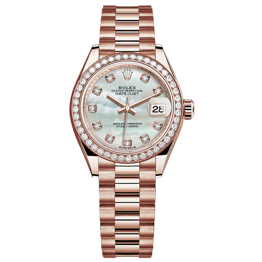 Rolex 1:1 Super Clone Lady-Datejust Mother Of Pearl Diamond Dial Diamond Bezel 28mm 279135RBR
