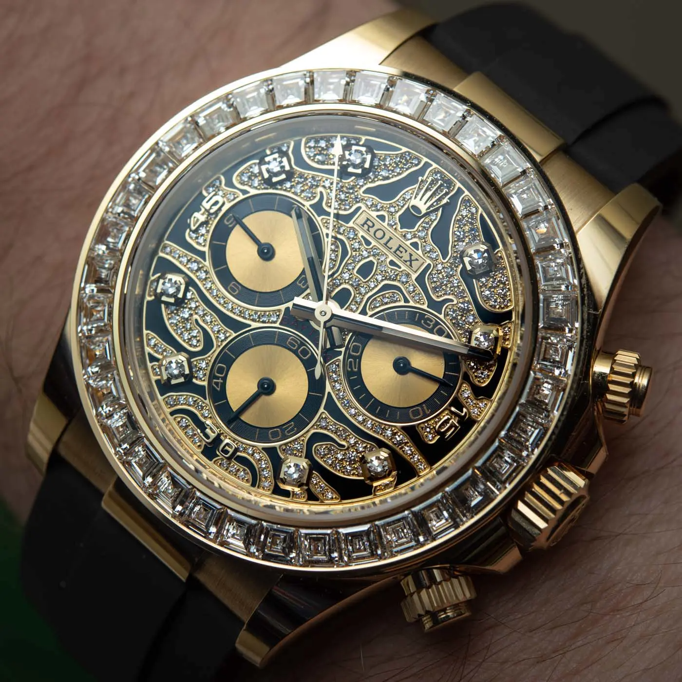 Rolex 1:1 Super Clone Cosmograph Daytona 116588TBR Yellow Gold Eye of Tiger Unwron