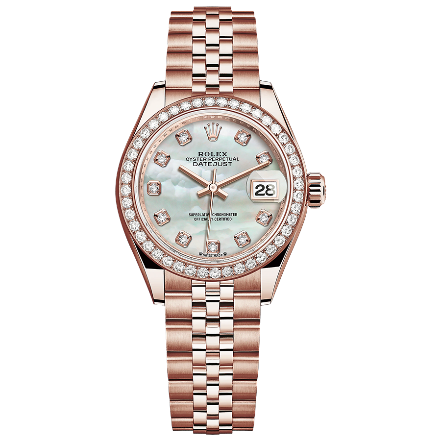 Rolex 1:1 Super Clone Lady-Datejust Mother Of Pearl Diamond Dial Diamond Bezel 28mm 279135RBR