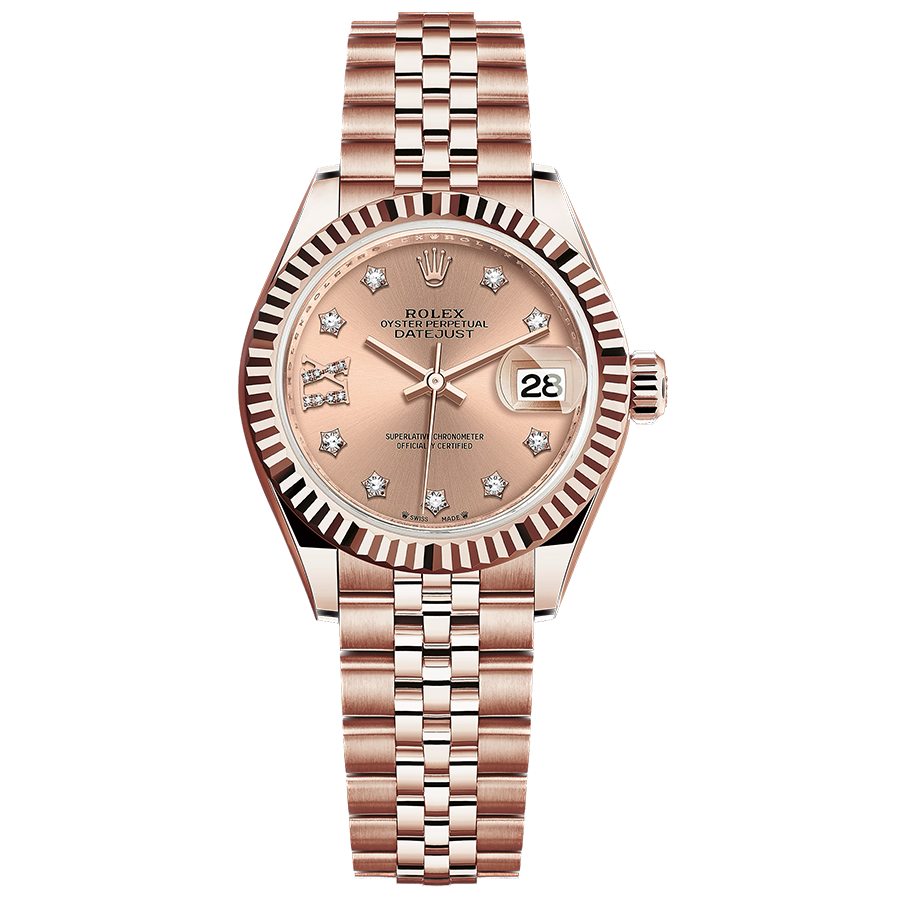 Rolex 1:1 Super Clone Lady-Datejust Rose Diamond Star Dial Fluted Bezel 28mm 279175