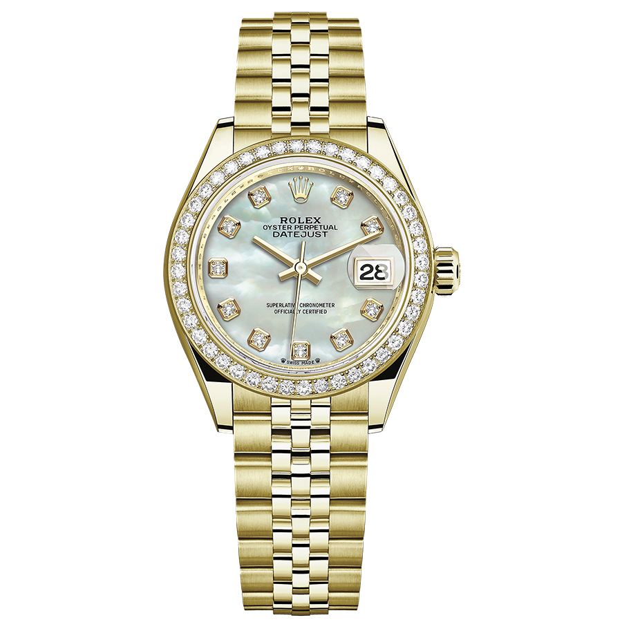 Rolex 1:1 Super Clone Lady-Datejust Mother Of Pearl Diamond Dial Diamond Bezel 28mm 279138RBR