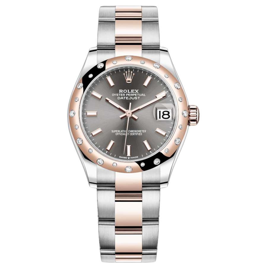 Rolex 1:1 Super Clone Datejust Slate Dial Diamond-Set Bezel 31mm 278341RBR