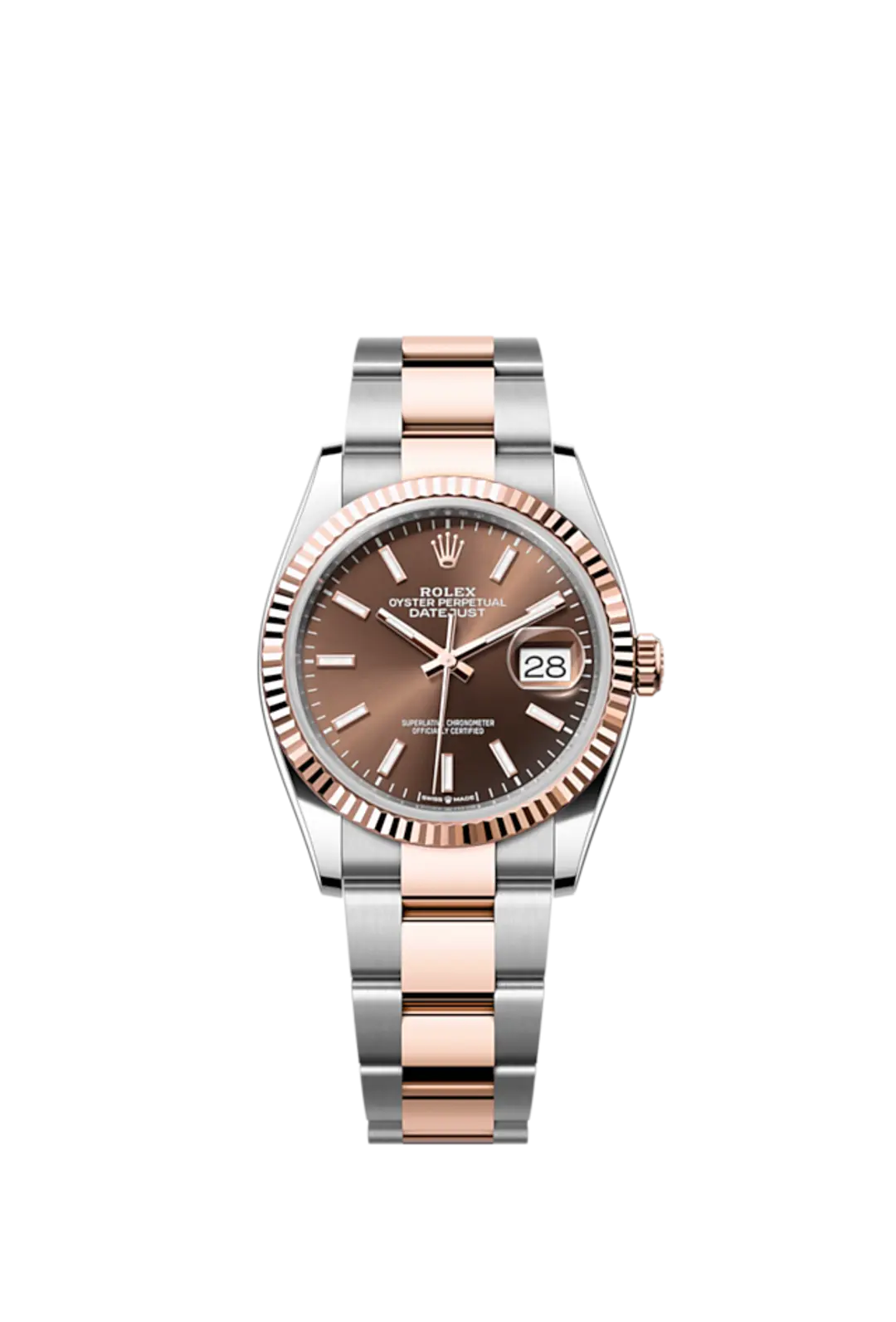 Rolex 1:1 Super Clone Datejust Oyster, 36 mm, Oystersteel and Everose gold