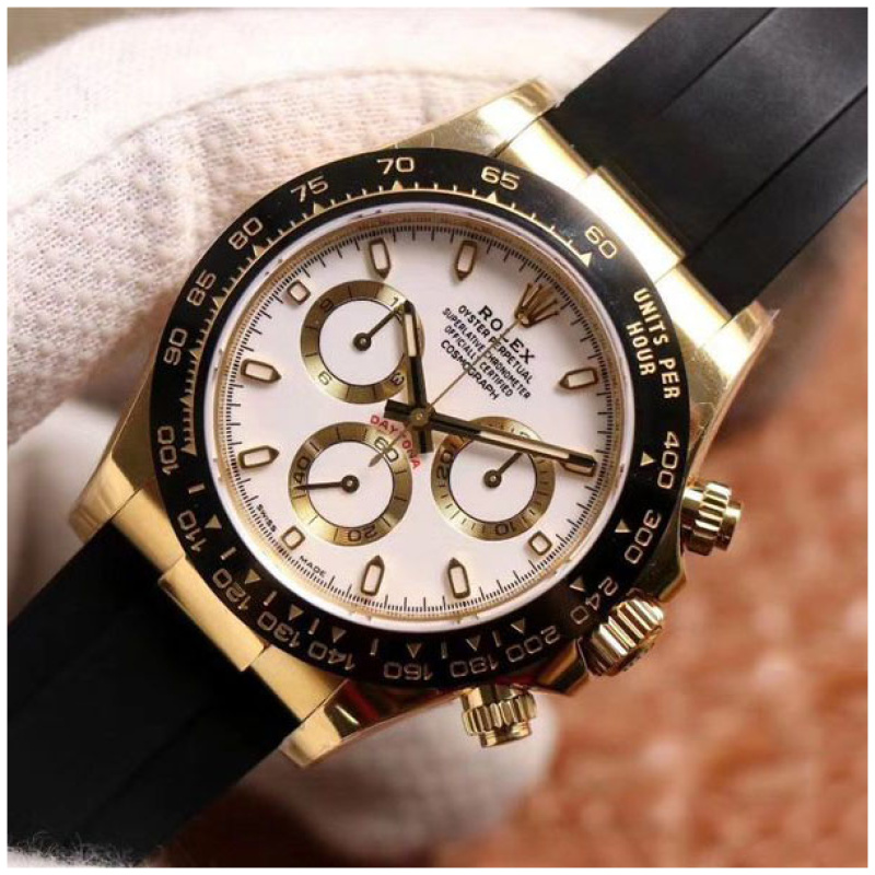 Rolex 1:1 Super Clone Daytona 40mm Oyster Flex 116518LN White Dial