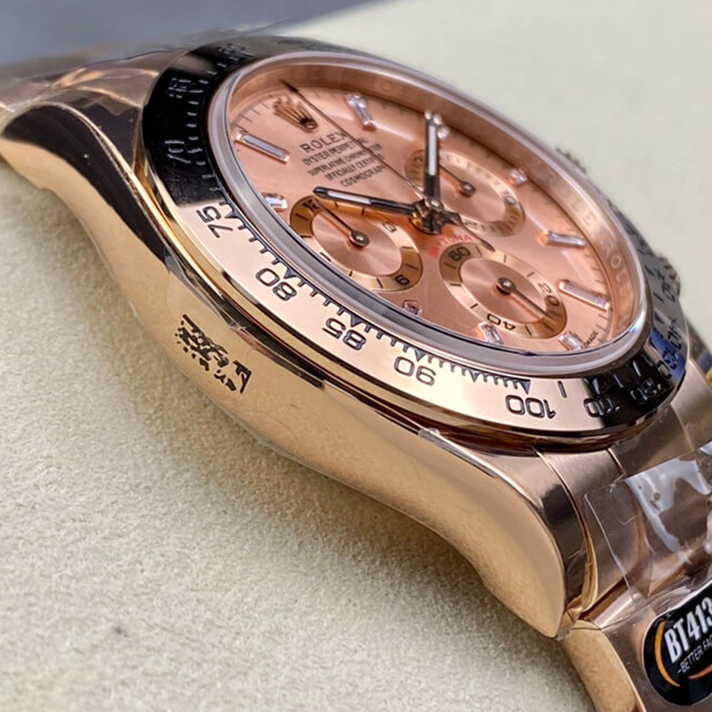 Rolex 1:1 Super Clone Daytona 40mm 116505 Pink Baguette Diamond Dial
