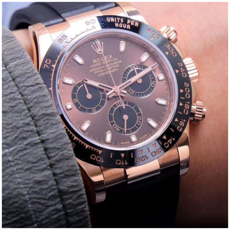 Rolex 1:1 Super Clone Daytona 40mm Oyster Flex 116515LN Chocolate Dial