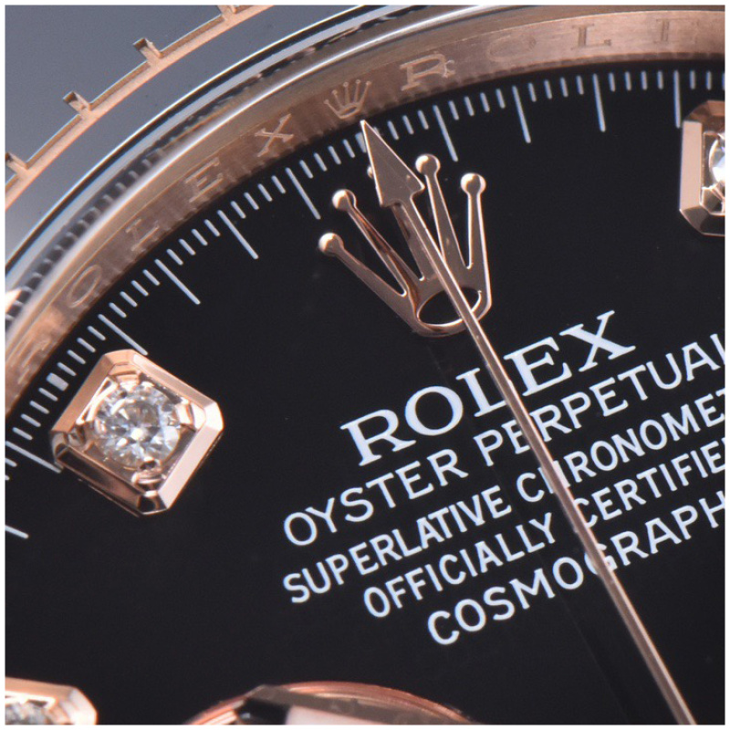 Rolex 1:1 Super Clone Daytona 40mm Oyster Flex 116515LN Black Diamond Dial