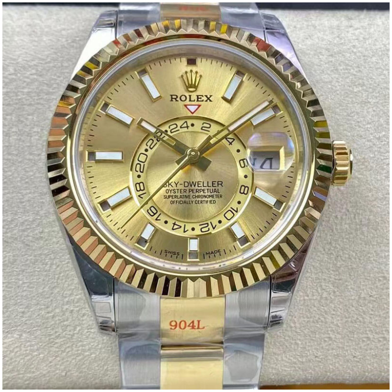 Rolex 1:1 Super Clone Sky-Dweller 42mm 326933 Champagne Dial