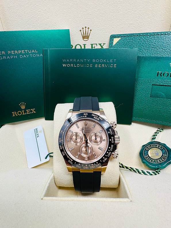 Rolex 1:1 Super Clone Daytona 40mm Oyster Flex 116515LN Pink Baguette Diamond Dial Dial