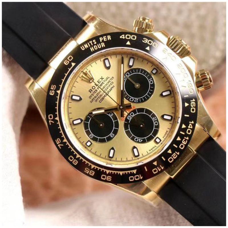 Rolex 1:1 Super Clone Daytona 40mm Oyster Flex 116518LN Champaign Dial