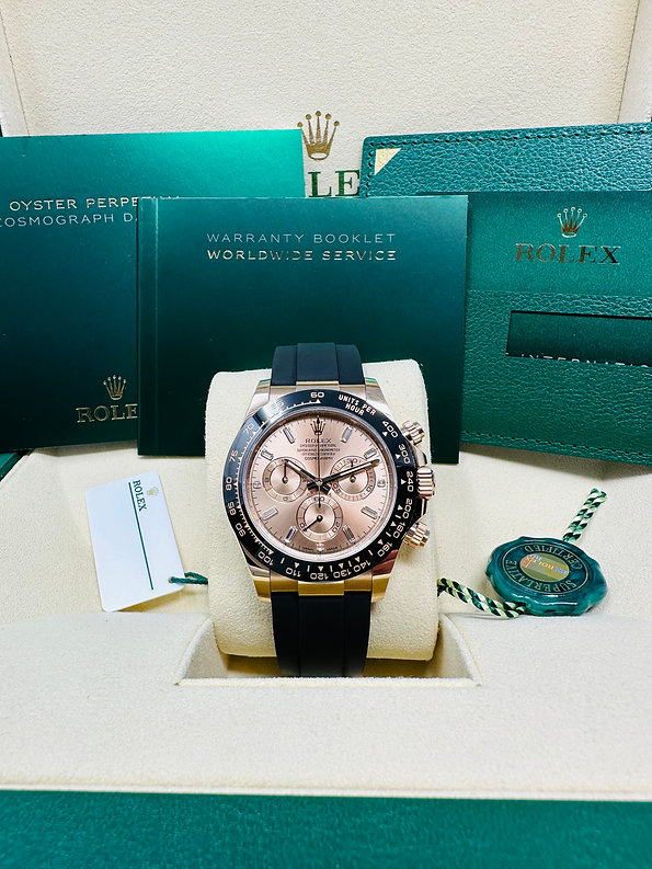 Rolex 1:1 Super Clone Daytona 40mm Oyster Flex 116515LN Pink Baguette Diamond Dial Dial