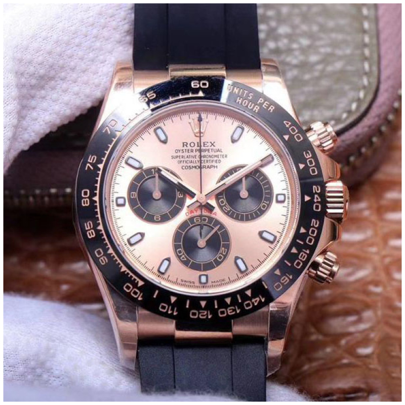 Rolex 1:1 Super Clone Daytona 40mm Oyster Flex 116515LN PBK Pink Dial