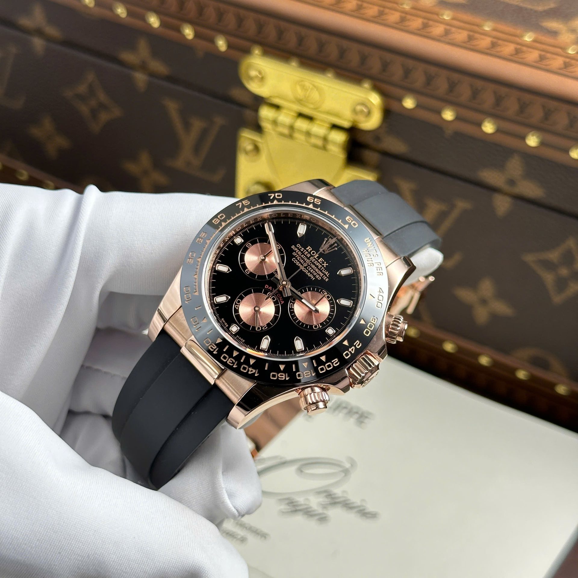 Rolex 1:1 Super Clone Daytona 40mm Oyster Flex 116515LN BKPOF Black Dial