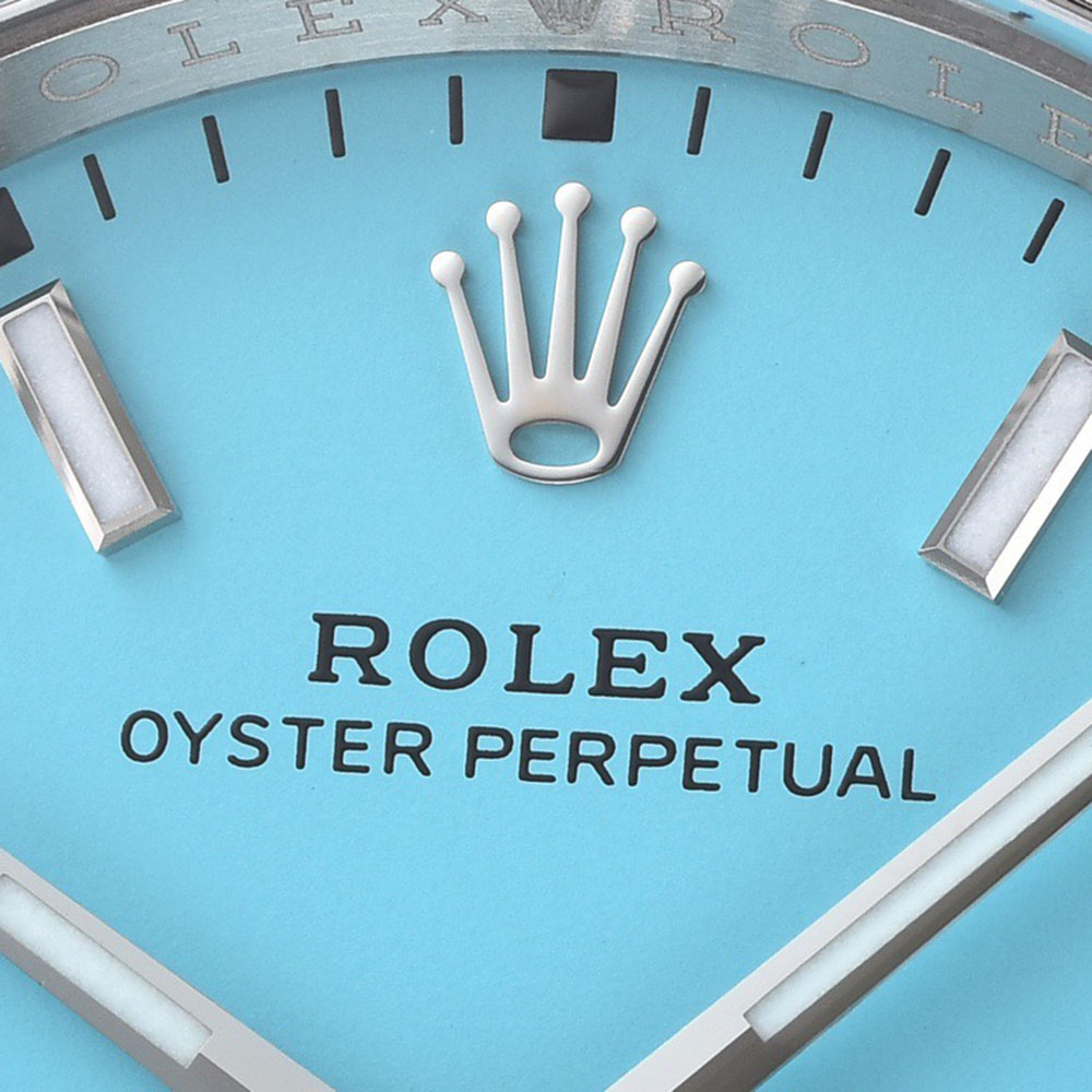 Rolex 1:1 Super Clone Oyster Perpetual Turquoise Blue Dial Domed Bezel 36mm 126000
